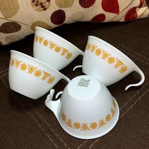 Vintage CORNING (CORELLE) “Butterfly Gold” Flat Cups 🦋 🎉FINAL PRICE🎉